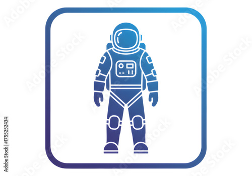 Minimal icon of a spacewalk suit — no background, no shadow PNG