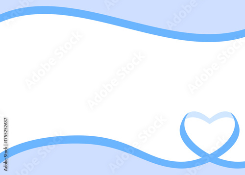 ハート型のリボンのデコレーションフレーム