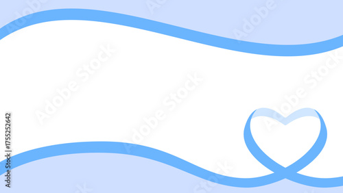 ハート型のリボンのデコレーションフレーム、16:9サイズ