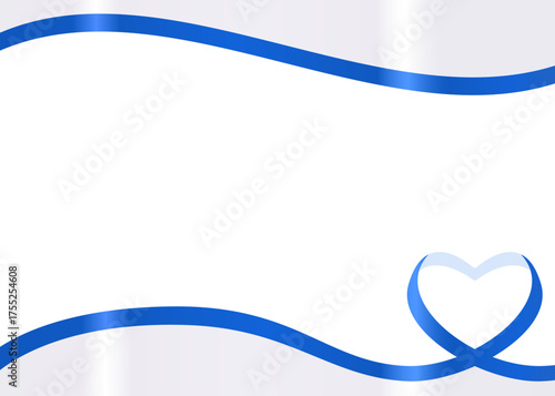 ハート型のリボンのデコレーションフレーム