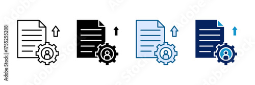 Process Icon Set Multiple Style Collection