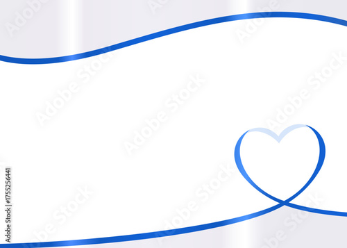 ハート型のリボンのデコレーションフレーム