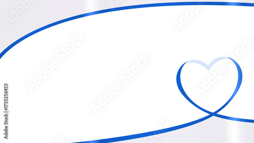 ハート型のリボンのデコレーションフレーム、16:9サイズ