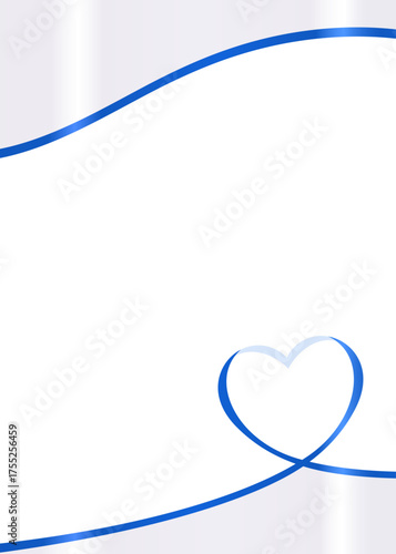 ハート型のリボンのデコレーションフレーム、縦向き