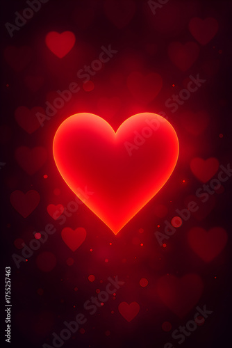 Romantic Glowing Heart Background – Pink and Red Bokeh Lights for Valentine’s Day Design