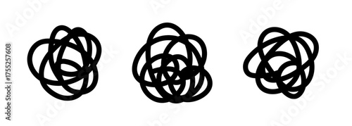 手書きの丸いもやもやアイコンセット