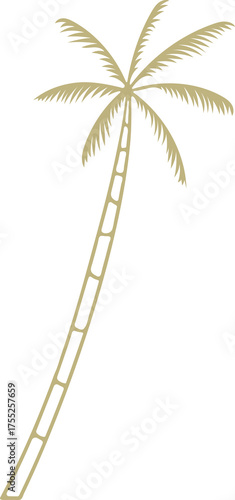 Minimalist Golden Palm Tree Graphic With Transparent Background And White Space For Text