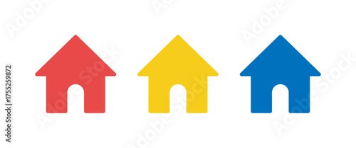 HOME・家の3色アイコンセット