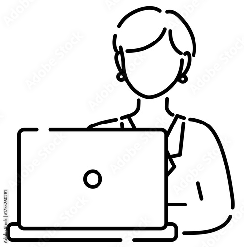 パソコン操作する女性部長キャリアウーマン