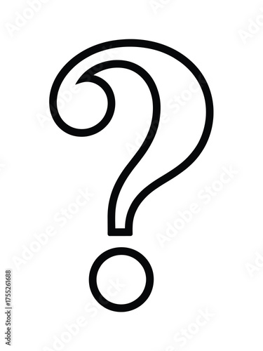 Hand drawn question mark symbol for asking questions and seeking answers