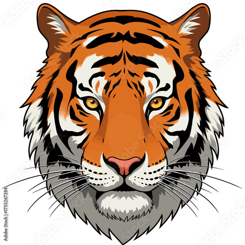 Close up majestic tiger face roaring with intense eyes and striking orange stripes powerful wild cat portrait