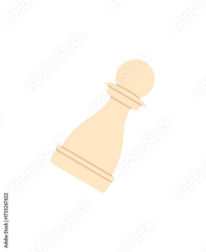 Flat chess pawn sticker graphic. Chess pawn for table game or boardgame. Simple piece for strategy and playing, ideal fun, hobby, leisure. Sticker style, versatile format recreation or skill