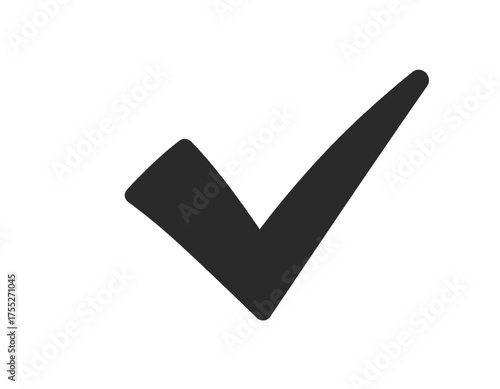 A grayscale graphic of a check mark, confirming something. Set against a white background