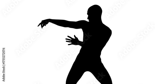 Dynamic Silhouette of a Male Dancer in Motion.