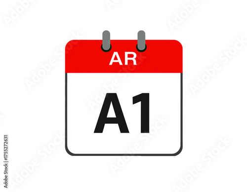 A stylized calendar icon featuring the initials "AR" at the top with "A1" large, black letters