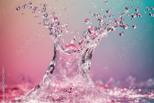 Pink water splash