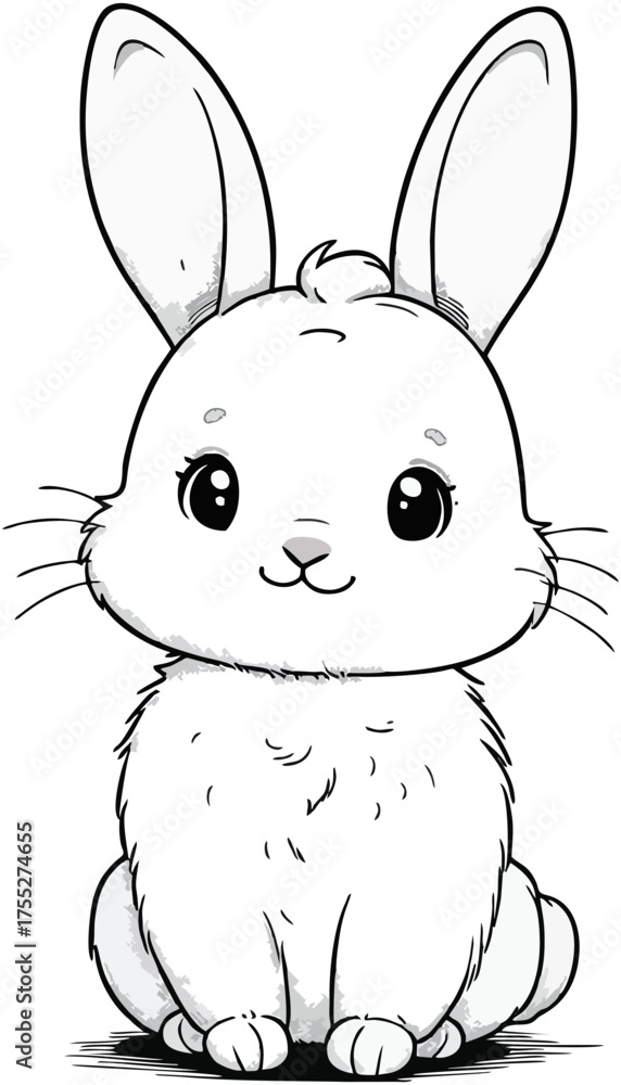 Obraz premium Cutee Cartoonn Whitee Bunny S...
