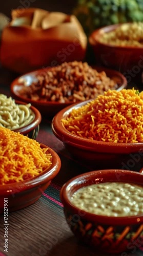 Slow movement around different Mexican food
