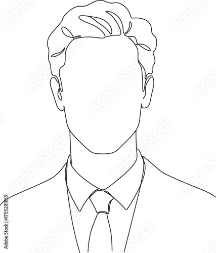 Wallpaper Mural Minimalist line drawing of a man s head and shoulders wearing a suit and tie Torontodigital.ca
