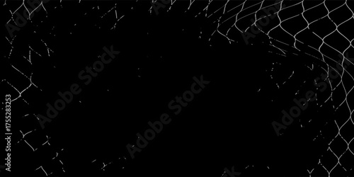 Fishing net seamless pattern. Soccer and football gates mesh. Fishnet texture. Basketball hoop and hockey net pattern. Sportswear texture. Chain link fence. Vector illustration on black background.