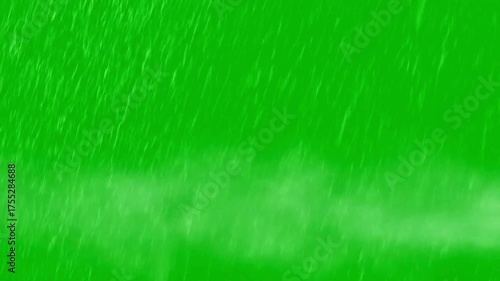 Abstract green background with streaks of light resembling rain or motion