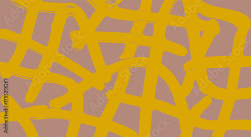 Abstract yellow lines intertwined on a muted background