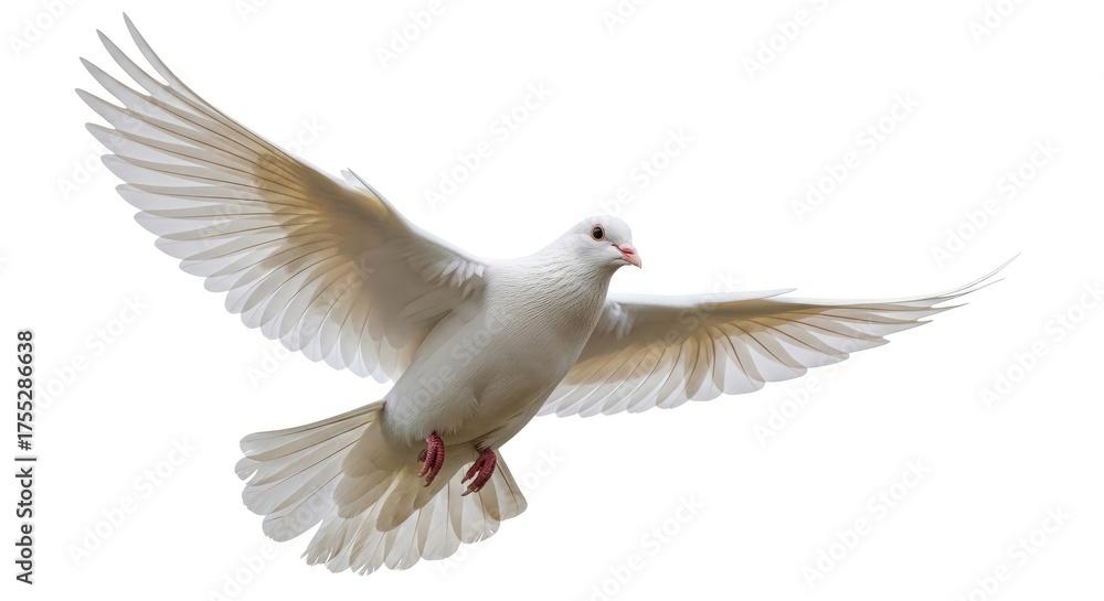Fototapeta premium White dove flying bird peace freedom symbol hope purity flight wings animal nature beautiful graceful sky