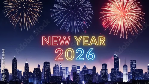 Future's Bright Promise Dazzling 2026 New Year festivities light up the bustling city night