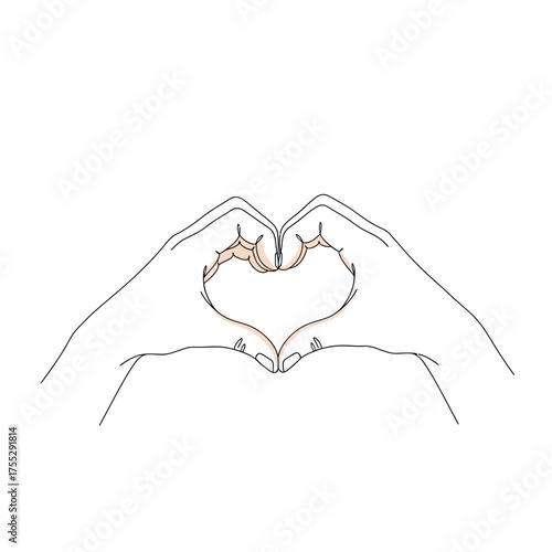 Vector art of a pair of hands forming a heart shape