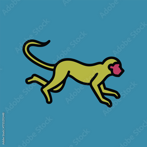 vector illustration of a cartoon monkey  AI generated