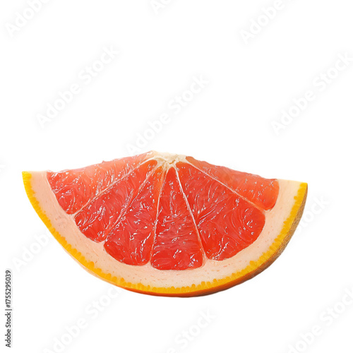 Freshly Sliced Pink Grapefruit Section Highlighting Bright Color and Fresh Texture.pink grapefruit slice, freshly sliced grapefruit, grapefruit section, bright color grapefruit, fresh texture grapefru