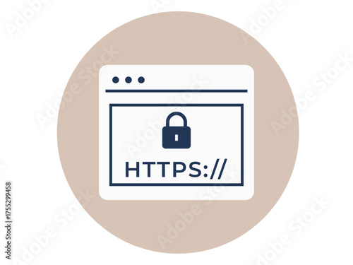Https icon. SEO symbol icon vector. Solid vector icons. Flat illustration concept.