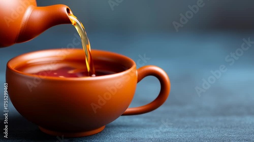 Heritage tea practice, showcasing a teapot pouring into a cup.