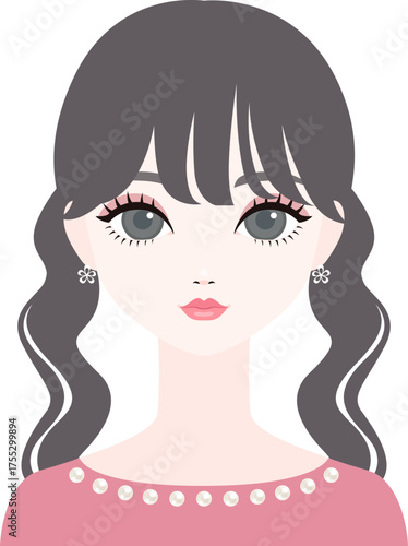 正面を向いた女性の顔14