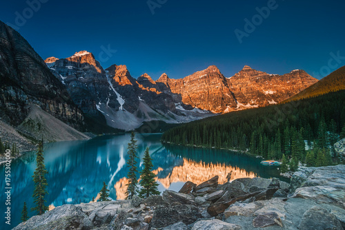 Stunning landscapes in the Canadian Rockies, Alberta, Canada. Towering snow-capped mountains, alpine lakes, and pristine wilderness showcase the natural beauty of the Rockies.