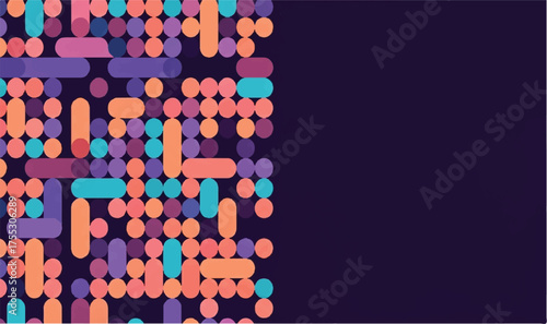 Modern Data Node Digital Abstract Pixel Background. vector