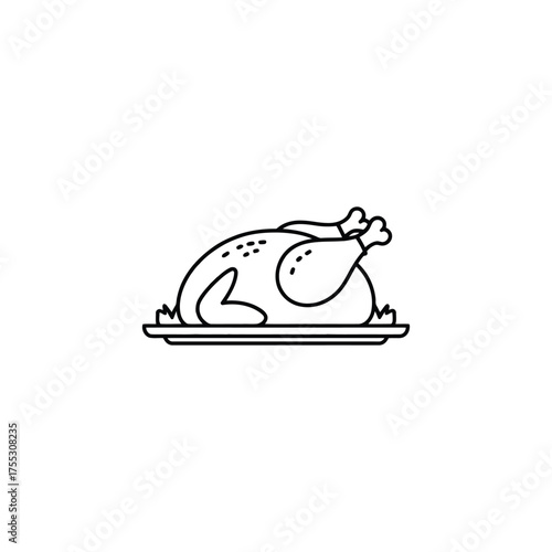 A Delicious Roast Chicken Dinner Served on a Silver Platter Awaits Eager Diners, Ready to be Carved and Enjoyed