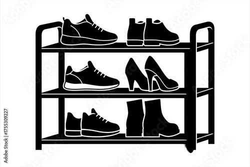 Shoe Rack with Footwear