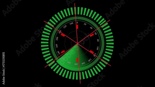 Digital radar screen infographic HUD . radar targets and futuristic user interface computer system and technology concept. 4K VIDEO