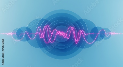Digital Audio Waveform Visual Representation with Circular Background Layers Design