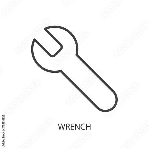 Wrench thin line vector icons.