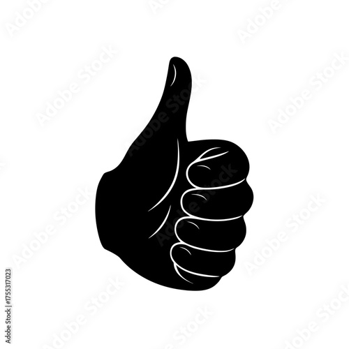 A hand giving a thumbs up on transparent background silhouette