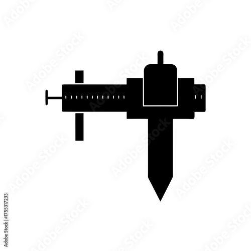Illustration of a caliper on transparent background silhouette