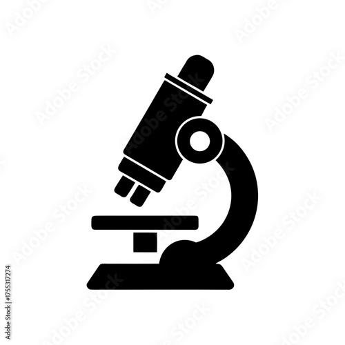 A simple microscope view on transparent background silhouette