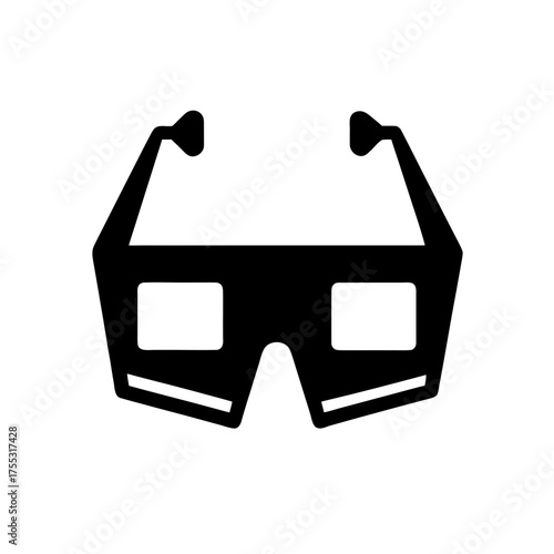 Silhouette of 3d glasses on transparent background