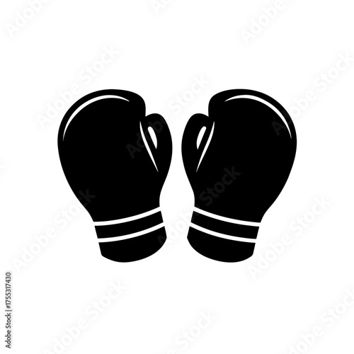 Two boxing gloves vector on transparent background silhouette
