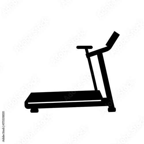 Silhouette of a treadmill on transparent background