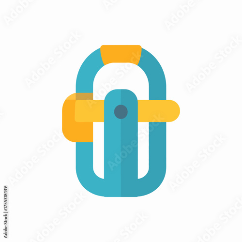 Illustration of a blue and yellow shopping basket.