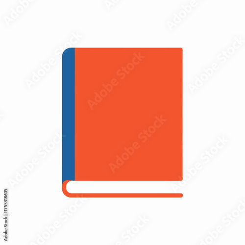 Illustration of a closed book with a blue spine and orange cover.