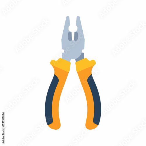 Flat nose pliers with insulated handles, perfect for electrical work and jewelry making projects. Versatile tool for various crafts and repairs.